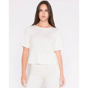 Ripley Rader Off-White Ponte Knit Short Sleeve Top Size 2 - 51440